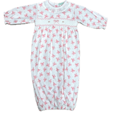 Day gown Pink bows print 100% Pima Cotton