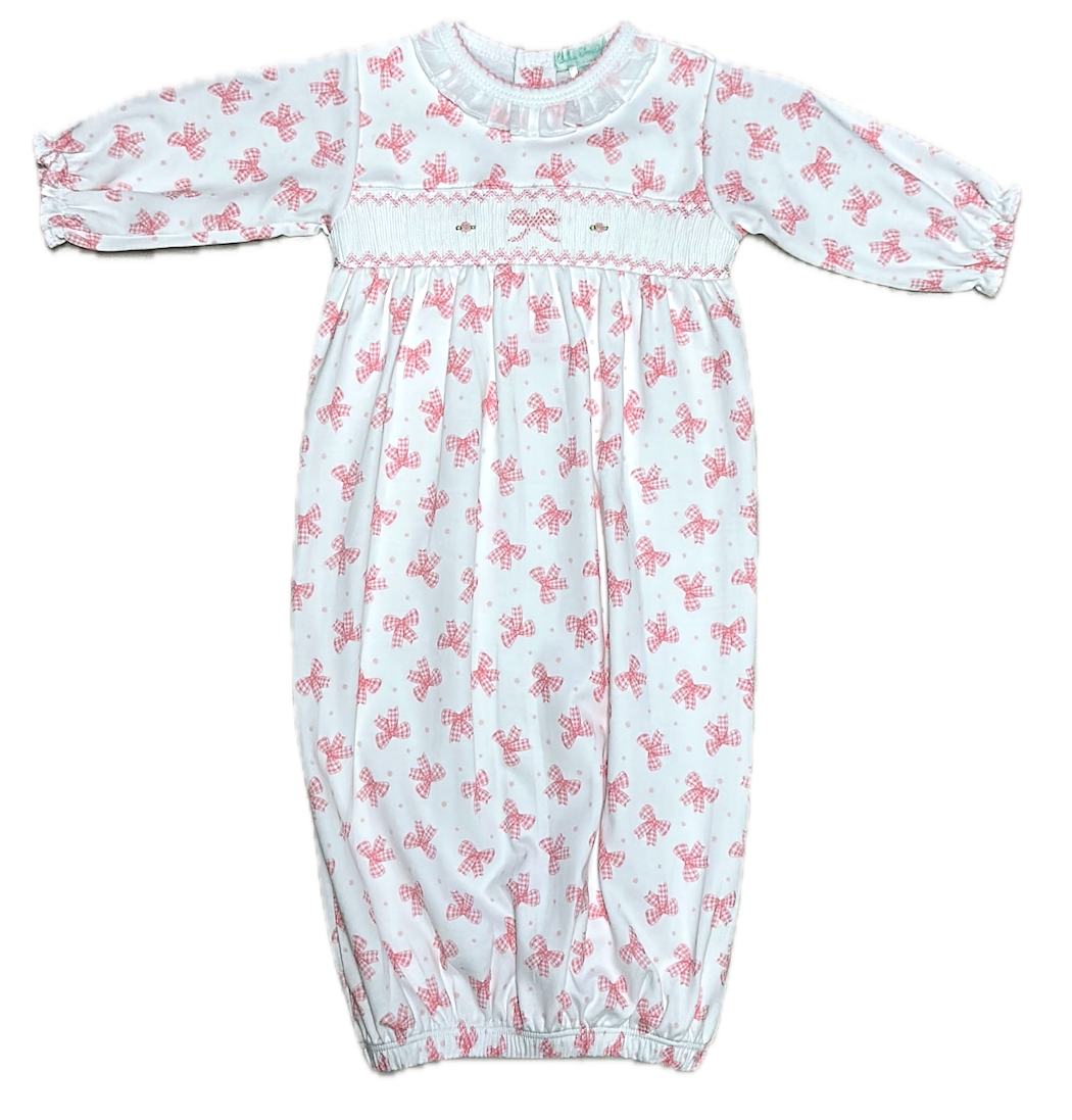 Day gown Pink bows print 100% Pima Cotton