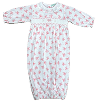 Day gown Pink bows print 100% Pima Cotton