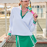 Scuba Light Easy Rugby Sweatshirt Super White/Greenbrier/Bubblegum
