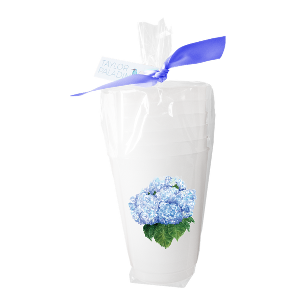 Blue Hydrangea Frosted Cups | Set of 6