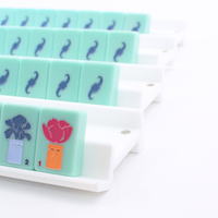 MAHJONG RACKS | Premium Acrylic | 4 Racks + 4 Pushers: Tortoiseshell
