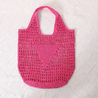 Solid Color Hollow Out Woven Handbag MK2BLW6W10BBG929