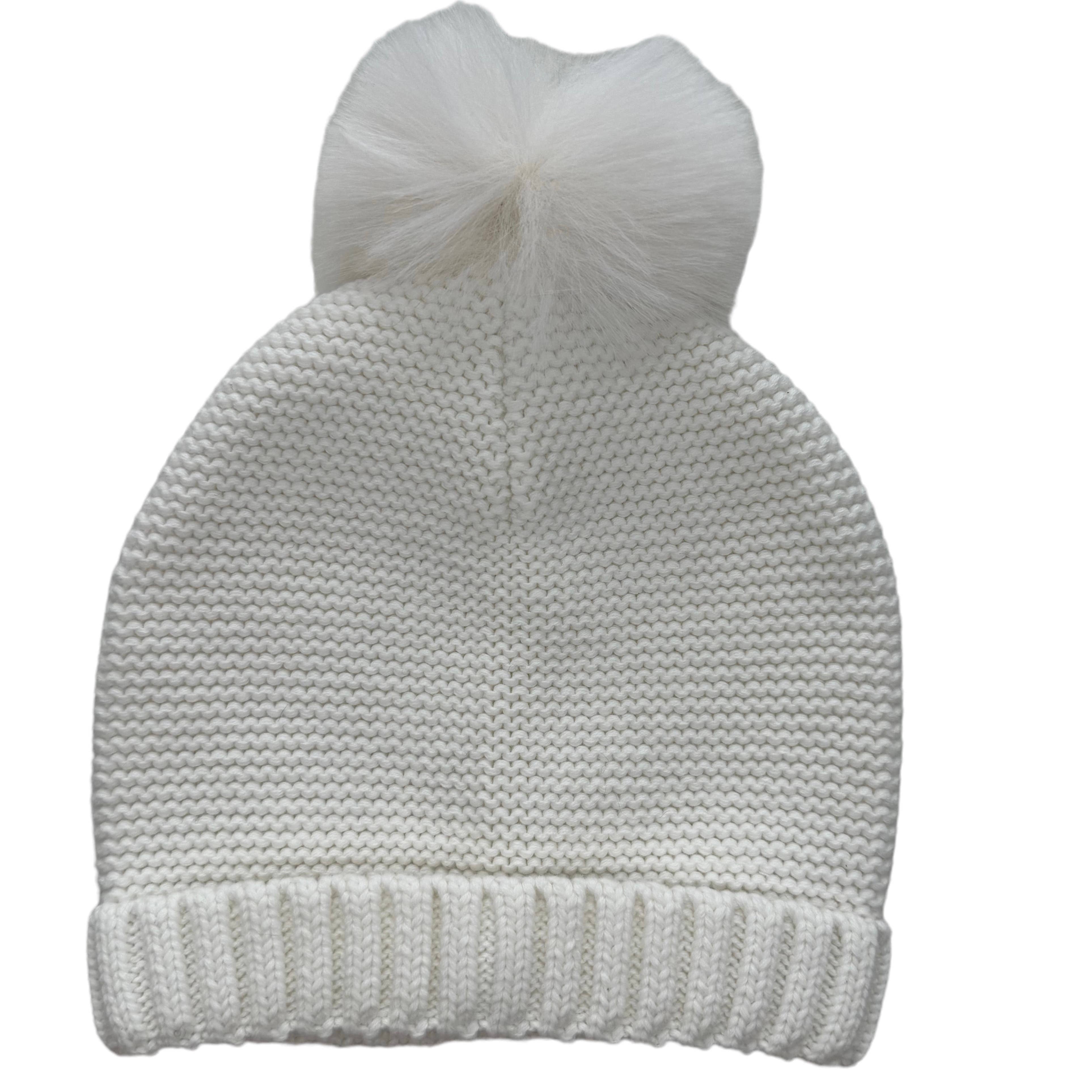 Kids' Faux Fur Pompom Knit Hat