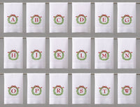Christmas Wreath Monogram Guest Towel