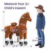PonyCycle Ride-On Brown Horse | Plush Animal Riding Pony Toy
