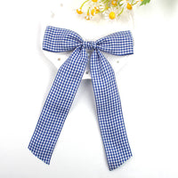 Rosewater Gingham Ribbon bow clips - 21 colors