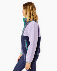 Fleece Everyday Sherpa Outerwear Lavender/Navy Stripe
