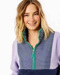 Fleece Everyday Sherpa Outerwear Lavender/Navy Stripe