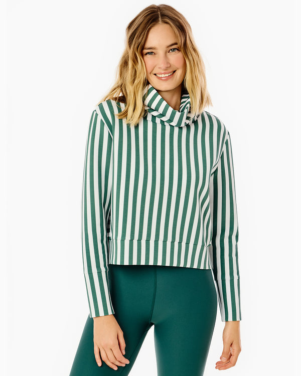 Polished Double Knit Everyother Day Pullover Ivy Cabana Stripe