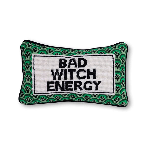 Bad Witch Energy Needlepoint Halloween Pillow
