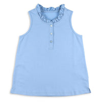 Girls Ruffle Neck Polo - Alys Beach Blue