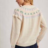 Fair Isle Knit Cardigan Sweater
