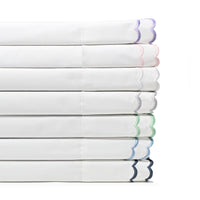 Double Scallop Embroidered Percale Euro Sham Pair