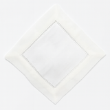 White Classic Hemstitch Linen Blend 6-Inch Napkin Coaster