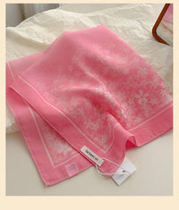 Pink fairy tale Floral Bandana Square scarf