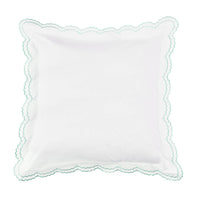 Double Scallop Embroidered Percale Euro Sham Pair