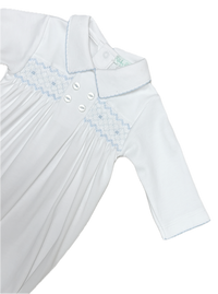 Boys Hand Smocked Footie 100% Pima Celine & Tom Collection