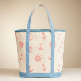 Nautical Print Everywhere Canvas Tote