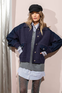 Denim Knit Combi Jacket - RJ1014