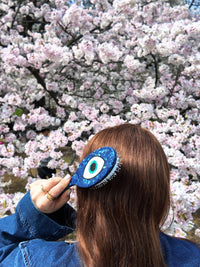 Hand-painted Evil Eye Acetate 2-1 Daily Hair Brush