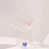 "L'amour" Glass With Blue Love Heart