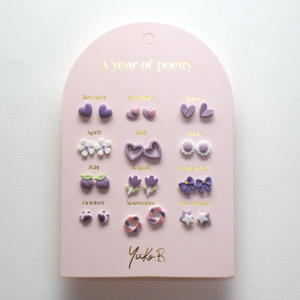 Stainless Steel Earrings - A Year of Purple Poetry