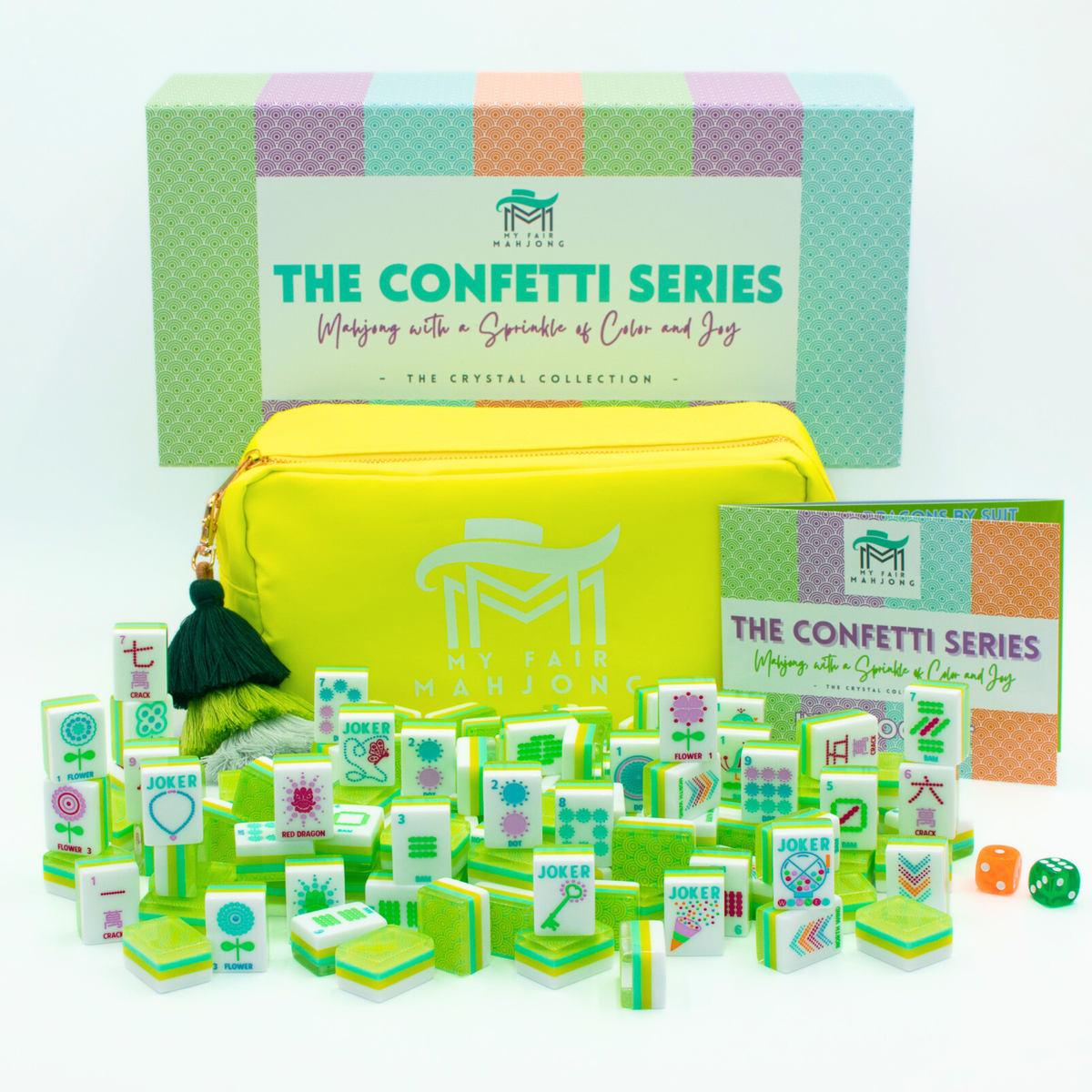 Crystal Confetti Lemon-Lime | Mahjong with a Sprinkle of Color and Joy | 1.25