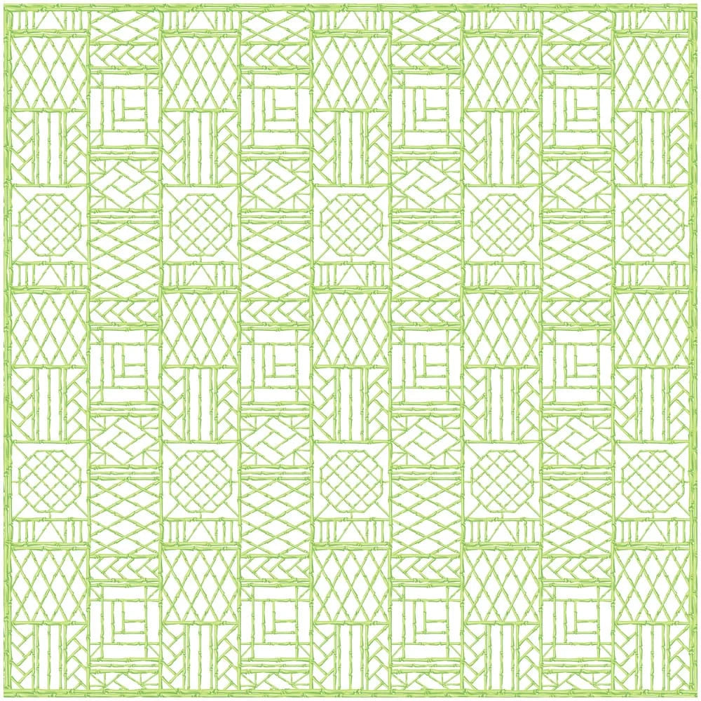 Bamboo Screen Green Square Cotton Tablecover Tablecloth