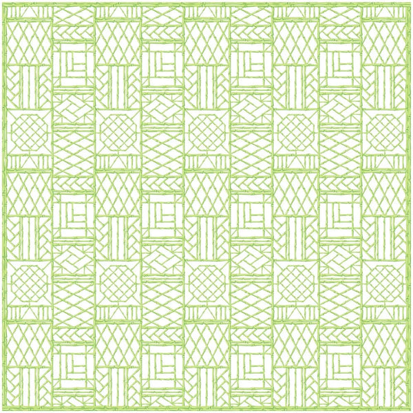 Bamboo Screen Green Square Cotton Tablecover Tablecloth