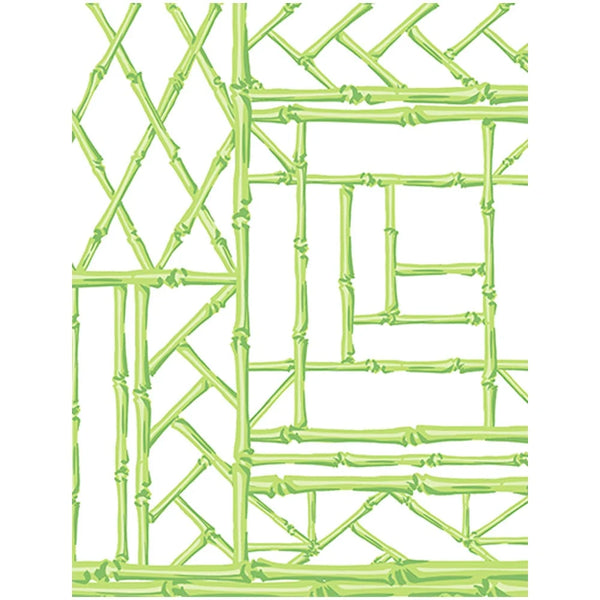 Bamboo Screen Green Square Cotton Tablecover Tablecloth