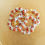 Georgia Ceramic and Gold Beaded Football Bracelet