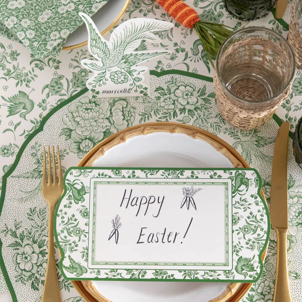 Green Regal Peacock Table Card