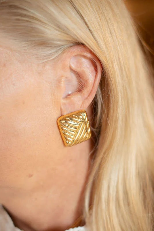 Griffith - Puffy 18k Plated Gold Statement Earring