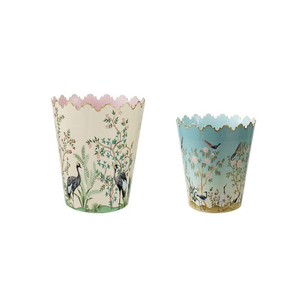 Metal Scalloped Bucket Baskets Nature