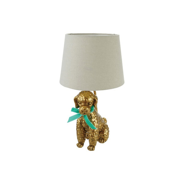 Resin Poodle Table Lamp with Bow