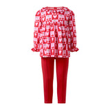 Cherry Heart Blouse & Legging set