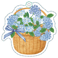 Blue Hydrangeas Basket Die-Cut Gift Tags