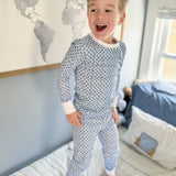 Chatham Blue Sailor Hearts Two Piece Kids Pajamas