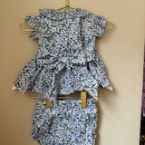 Olivia Blue Floral Pima Dress & Bloomers