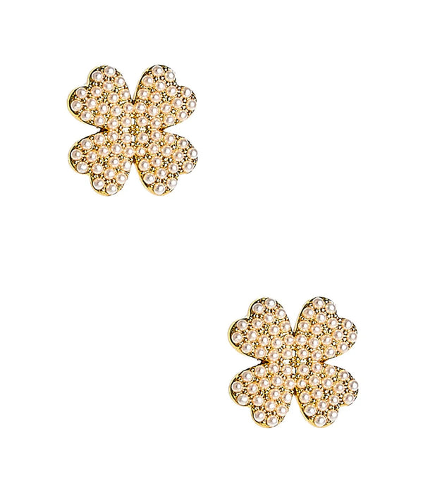 Kay Clover Earring - Pearl & Gold