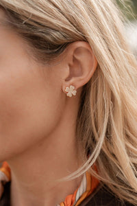 Kay Clover Earring - Pearl & Gold