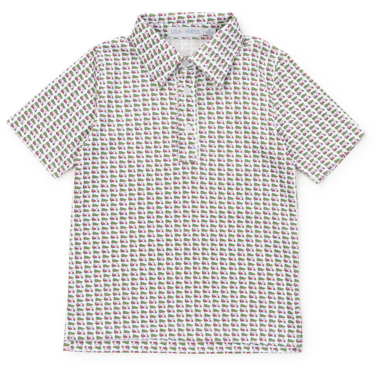 Lila and Hayes Griffin Boys' Polo - Christmas at the Club