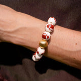 Georgia Ceramic and Gold Beaded Football Bracelet