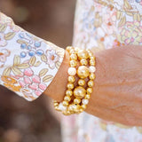 Georgia - Gold & Freshwater Pearl Beaded Bracelet