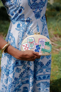 Mahjong Clutch Embroidered