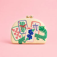 Mahjong Clutch Embroidered