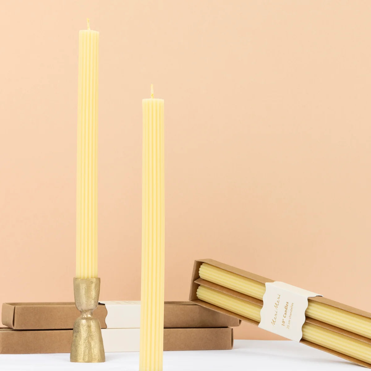 Lemon Sherbet Yellow Table Candles