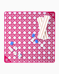 Mini Pink Cane Mahjong Mat for Games