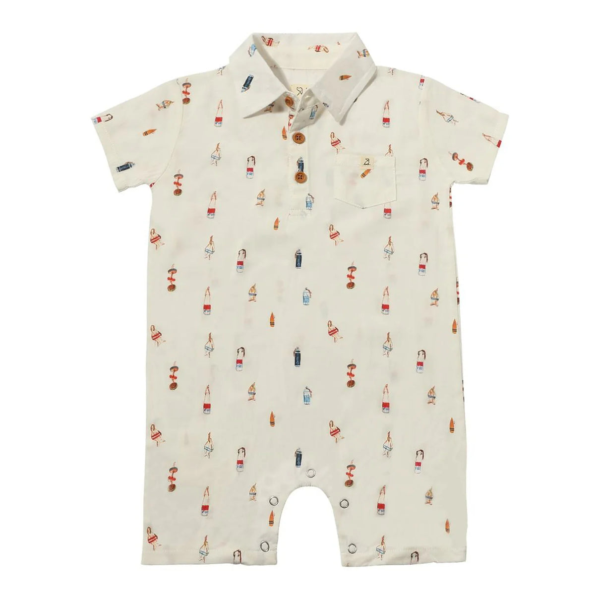 Malokai White Buoys Printed Romper